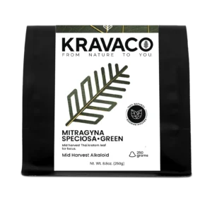 Kravaco's Kratom Green, Mitragyna Speciosa Powder