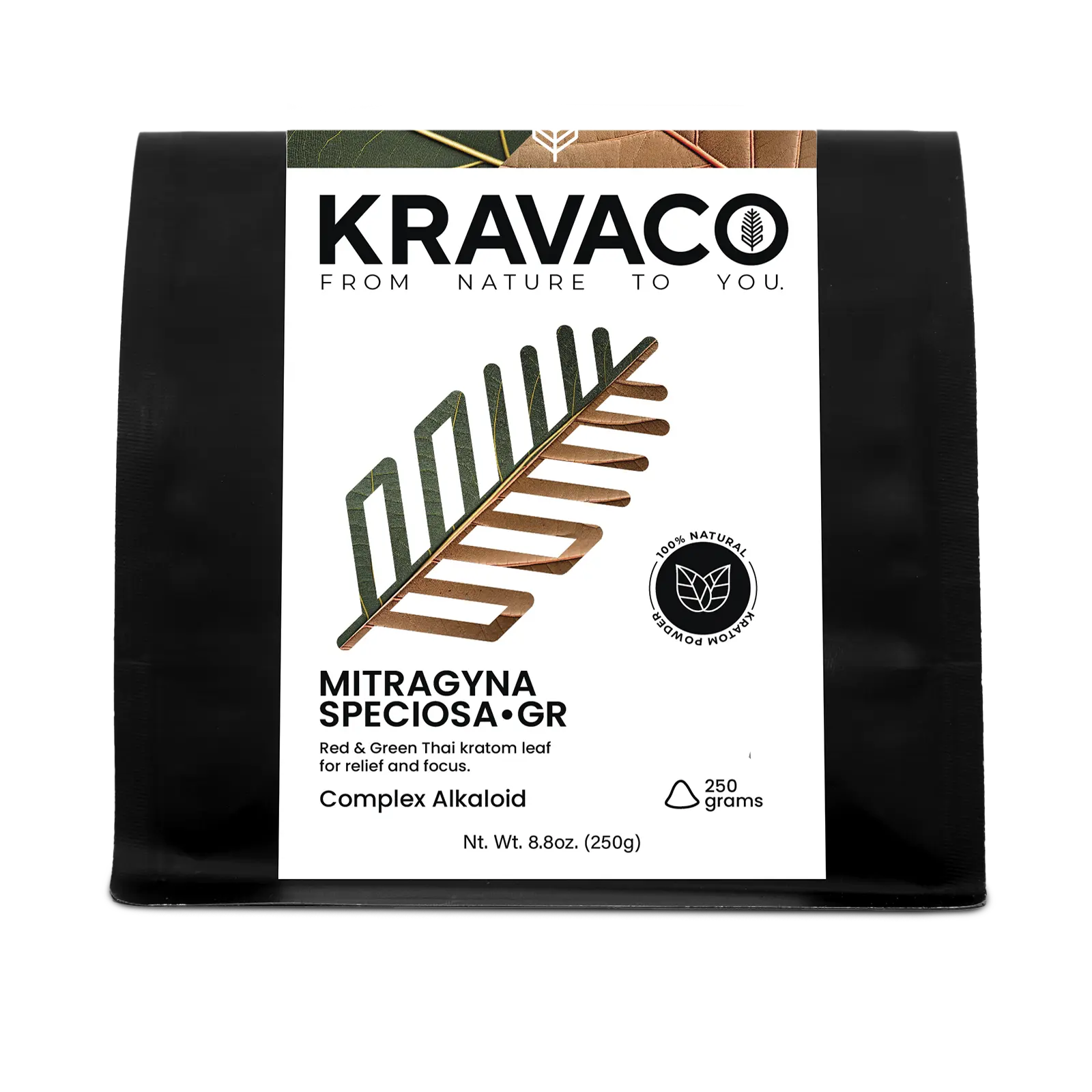 Kravaco's Kratom Green and Red blend, Mitragyna Speciosa Powder