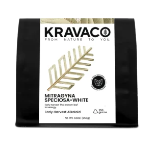 Kravaco's Kratom White, Mitragyna Speciosa Powder